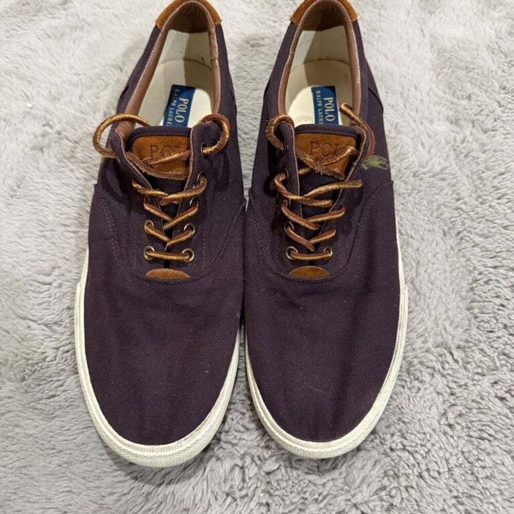 Polo Ralph Lauren Men's Canvas Sneakers  VAUGHN Maroon‎ School Size 15D Preppy
